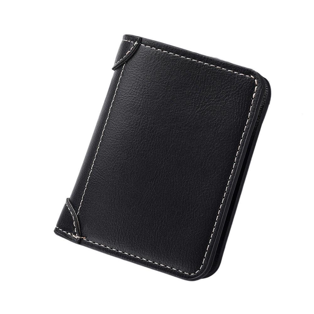 Slim Business Clutch Bag Thin PU Leather Card Holder Minimalist Men Short Wallet  Travel
