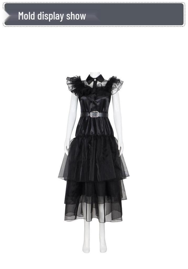 Wednesday Addams Cosplay School Uniform Halloween Costume for Women