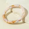 15 Style Vintage Minimalist Elegant Coffee White Resin Elastic Bangle Smooth Open Bracelets Women Daily Holiday Jewelry