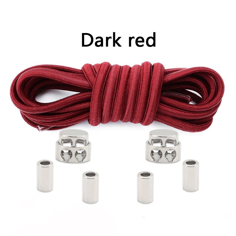 1Pair/2Pair New Metal Buckle Laces Unisex Quick-On/Off Shoelaces Oval Elastic Shoelace for Sneakers and Boots