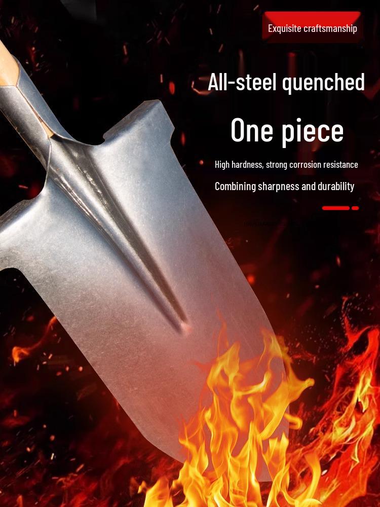 Military Camouflage Pointed Shovel - Manganese Steel Garden Tool for Digging, Soil Loosening, and Tree Planting