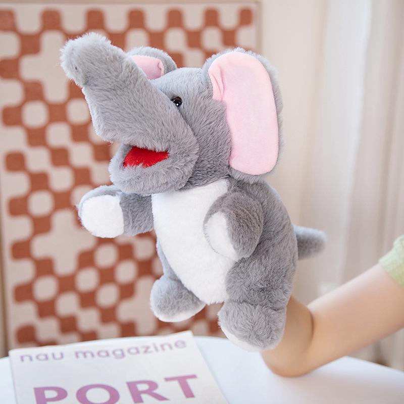 

Jungle Animal Hand Puppets: Lion, Tiger, Elephant & Giraffe Cloth Plush Toys 25cm (0.12kg)
