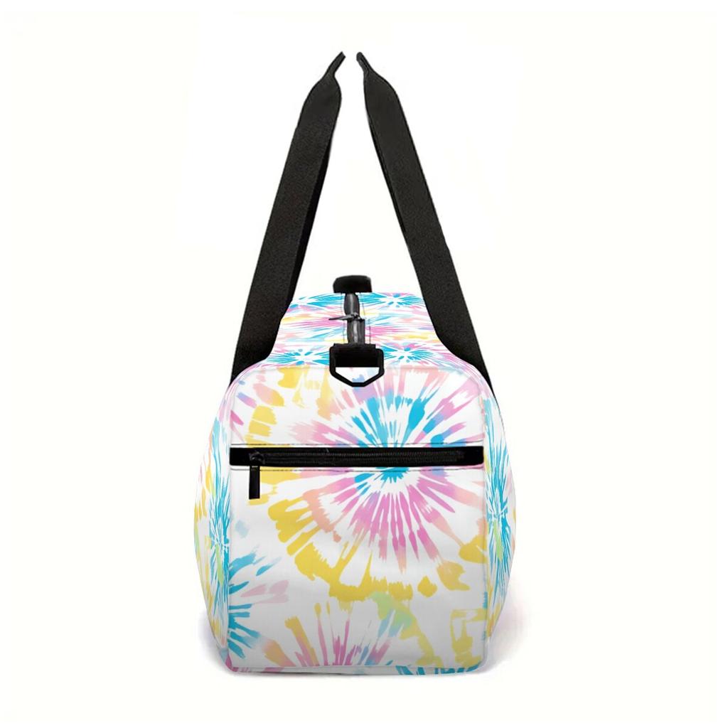 Tie-dye Pattern 2D Cartoon School Travel Bag Large Capacity Zipper Luggage Bag Best Gift for Boys Girls Fashion Style