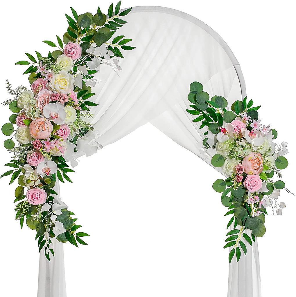 Wedding Arrangement Three-Piece Arch Flower Welcome Area Arch Door Banquet Style Dining Table Door Decoration Simulation Flower