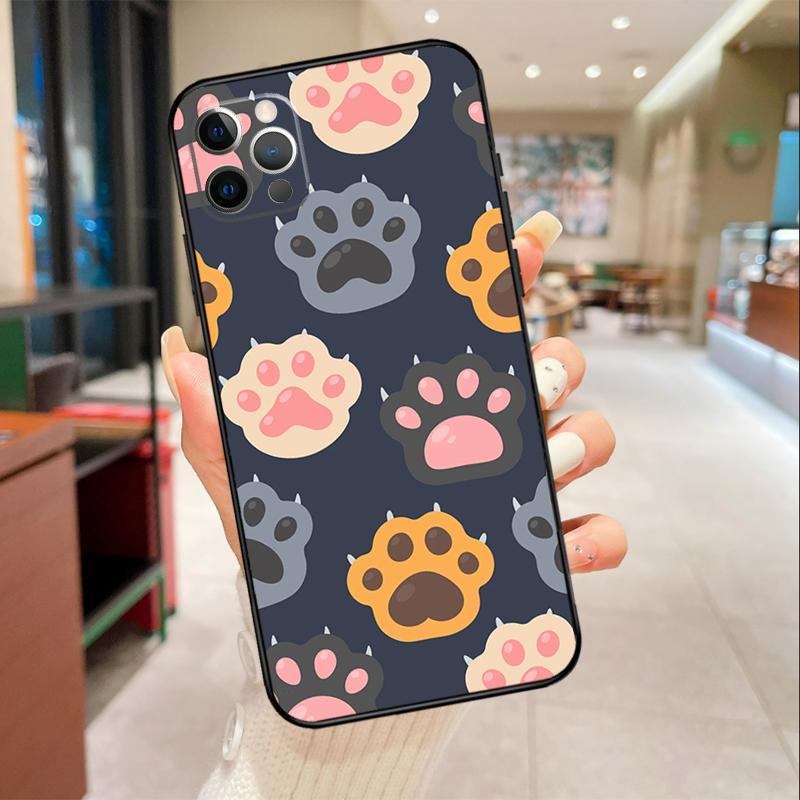 Cute Funny Cats Paws Pattern Phone Case For iPhone 17 Air 16 14 13 11 15 Pro Max mini 15 16 Plus 16e Protective Cover