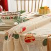 American Christmas Red Lace Tablecloth - High-End Polyester Decoration for Coffee & Dining Tables