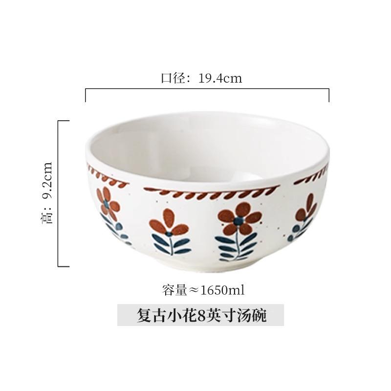 Japanese Ceramic Soup Bowl Household Soup Basin Soup Noodle Bowl Vintage 8 Inch Snail Noodle Bowl Large Bowl Instant Noodle Bowl Tableware White Porce