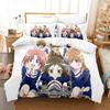 Forlovet med den uidentifiserte anime-sengetøyssettet putetrekk enkel full queen king for jente barn anime 3D-sengetøysett dynetrekk