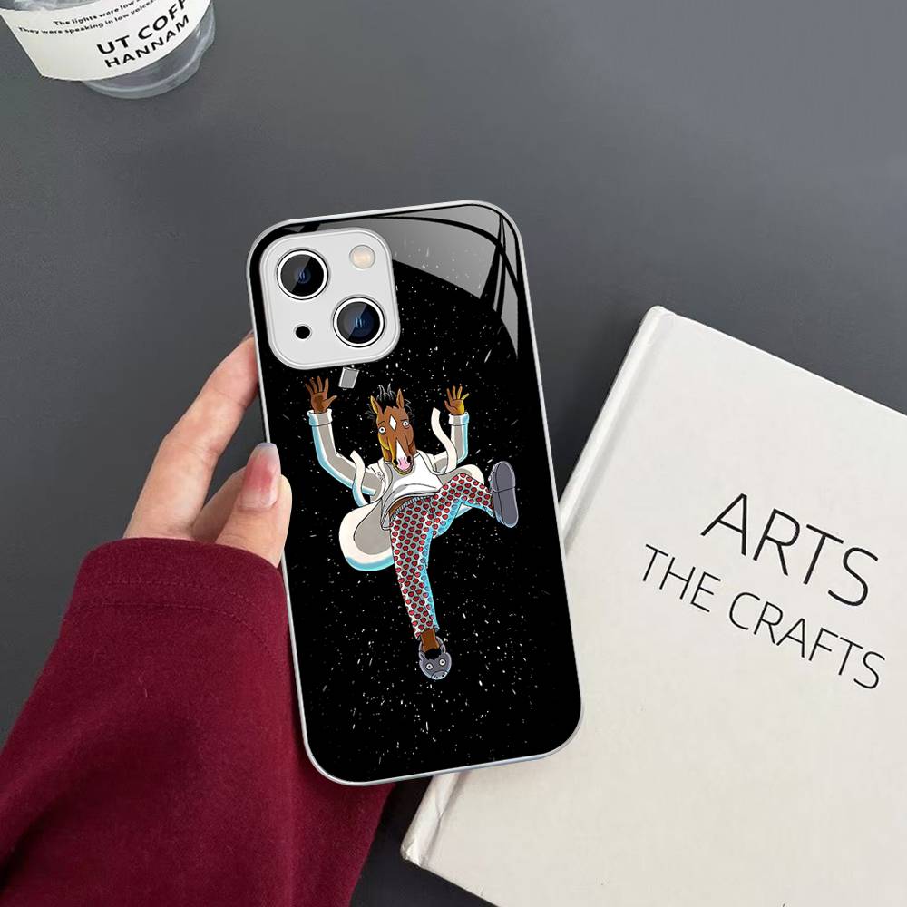 Cartoon B-BoJack Horseman For IPhone 14 13 12 Mini 11 Pro XS Max X XR 14 Plus Tempered Glass Cover
