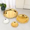 ZISIZ European Style Embossed Wrought Iron Serving Tray