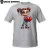 Camiseta Fofa de Menina Chibi – Estilo Anime Urbano com Coração Grande para o Dia dos Namorados