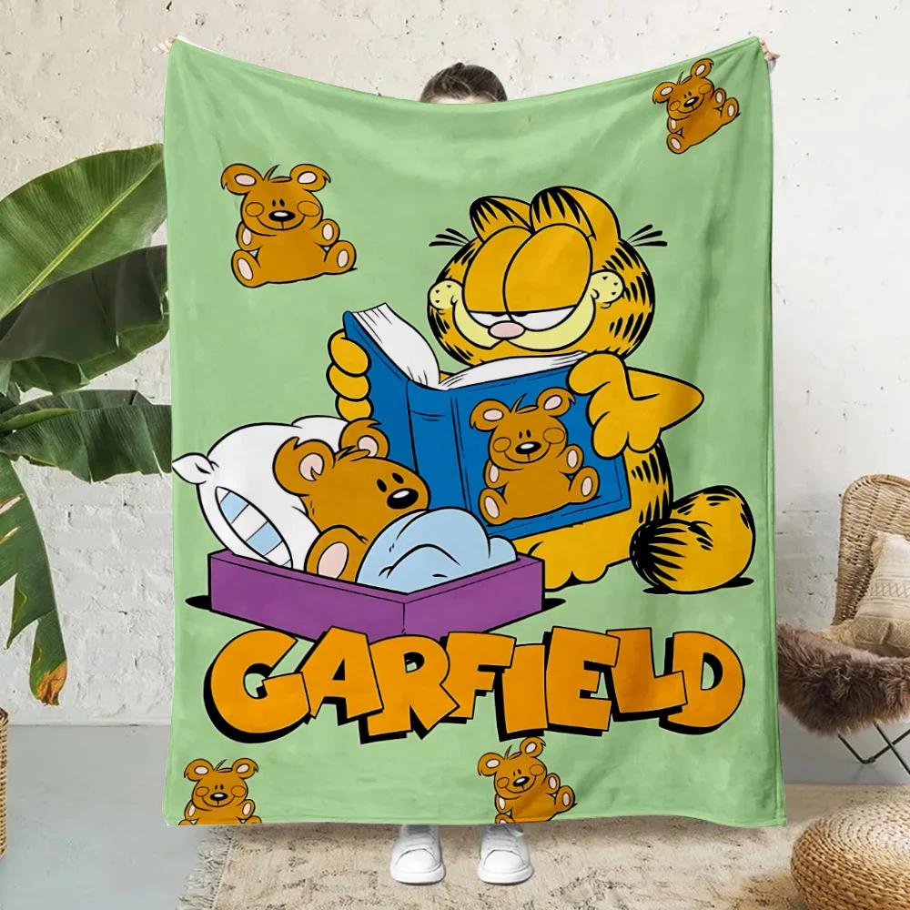 

Hot Anime Cartoon Garfields Printed Blanket Picnic Blankets Warm Blanket Soft and Comfortable Blanket Home Travel Birthday Gift 30x40in