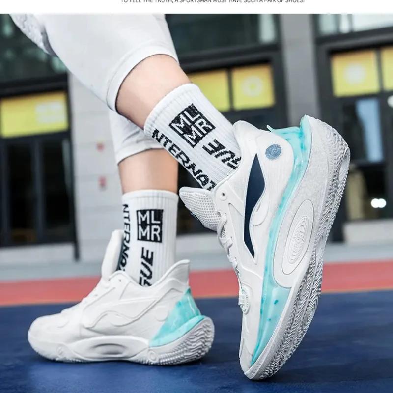 Herren-Basketballschuhe, atmungsaktiv, dämpfend, rutschfest, tragbar, Sportschuhe, Fitnessstudio, Training, athletische Basketball-Sneaker für Damen