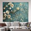 2D Teal Magnolia Flower Tapestry for Bedroom Living Room Decor
