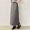 2026 Spring and Autumn Minimalist Grey High Waist Split A-line Half length Skirt