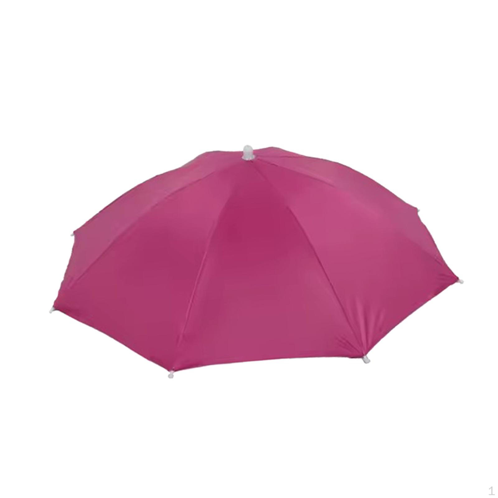 

Зонт-шляпа Hands Free, сложенная, защита от дождя, рыболовная кепка, головной убор для гольфа, кемпинга Rose Red