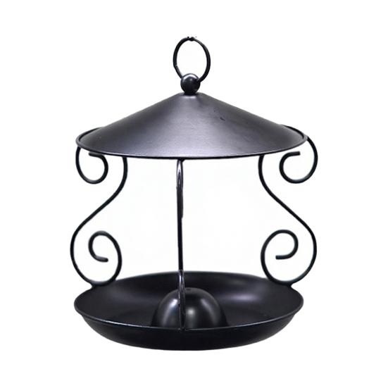 Metal Bird Feeder with Weather Guard Outdoor Decorative Hanging Bird Feeder Tray for Yard Home Courtyard Balcony Windowsill Garden Decoration чёрный