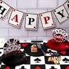 3pcs Poker Tablecloth Poker Theme Party Decorations Las Vegas Table Cover Poker Table Runner for Playing Card Birthday Party Favors Supplies