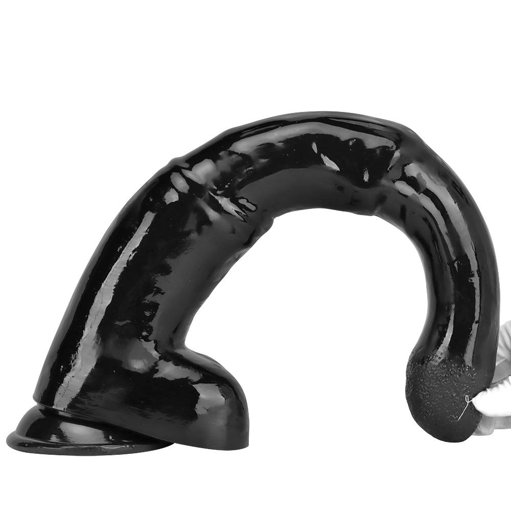 Black Dildo with Sucker Butt Plug Masturbator Fisting Sex Toy Big Dick Strap On Cock Realistic Penis PVC Femdom Slave Gay