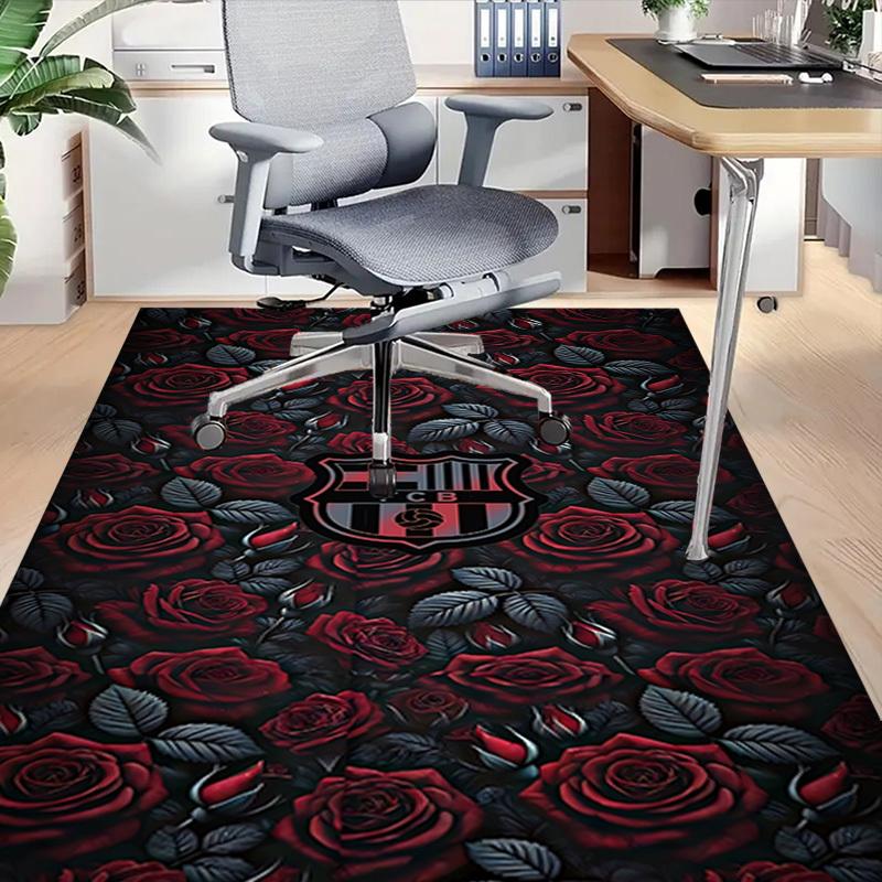 1pc Roses FCB Carpet Anti Slip Polyester Floor Mat for office,Bedroom