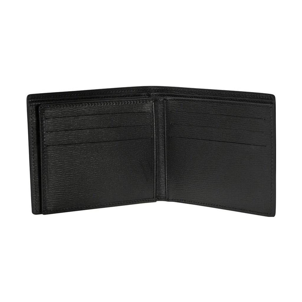 Montblanc Meisterstück Collection Hexagonal White Star Logo Grain Leather Wallet Men Wallet Black 9299