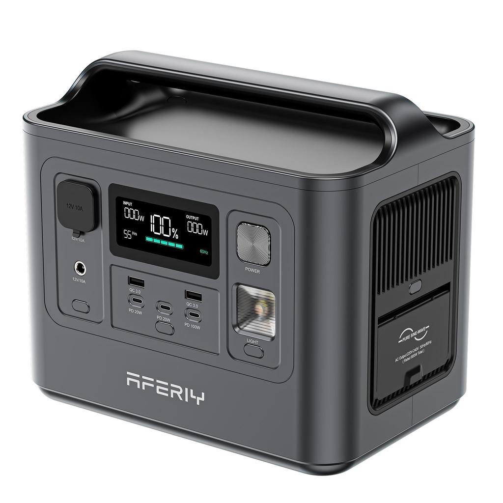 Portable Power Station AFERIY P010,800W Output 512Wh LiFePO4 Battery, 8 Outputs, Power Station for Outdoor Camping/RV/Home Backup