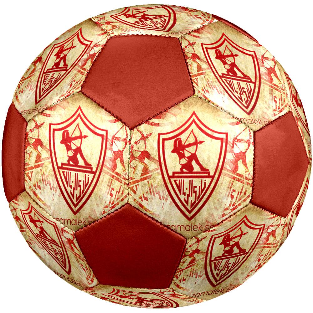 Zamalek SC Logo Size 5 Soccer Ball, Machine-Stitched PVC, Durable & High Bounce, All Ages Fit, Fan Merchandise, Matches & Outdoor Use.