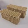 PE Woven Flipping Top Storage Basket With Realistic Rattan Look Household Bin For Kitchen Organization And Home Decors