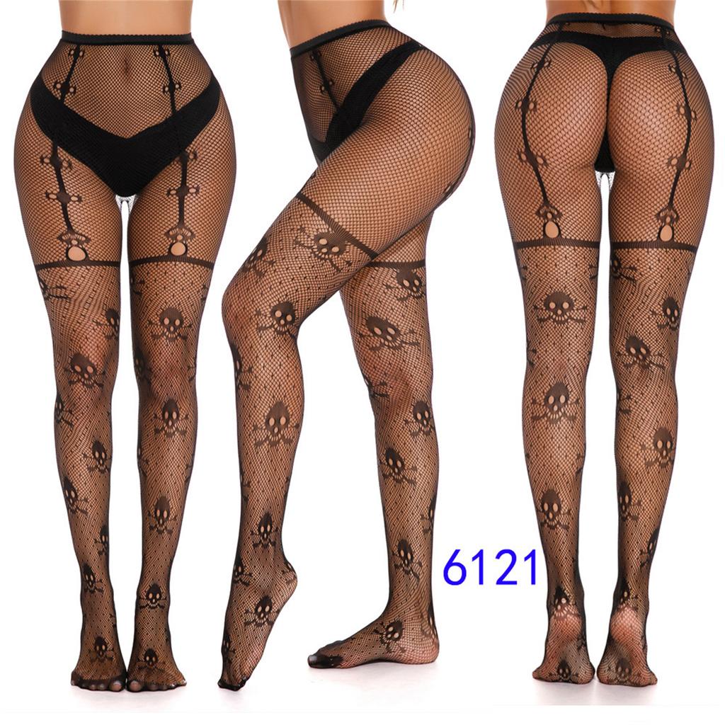 Halloween Fishnet Tights Pattern Tights Snake Skull Spiderweb Sheer Mesh Stockings Leggings High Waist Pantyhose Hosiery