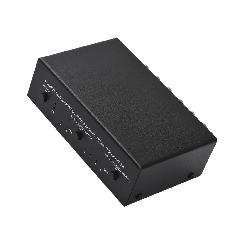 LYNEPAUAIO Przełącznik/Selektor Audio-Wideo RCA 4 wejścia 2 wyjścia lub 2 wejścia 4 wyjścia Wybór sygnału częstotliwości audio