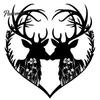 Decorative Hanging Ornaments for Home Metal Deer Heart Wall Decoration, Silhouette Couple Ornaments, Animal Art Patio Decor Backyard Sculpture Living