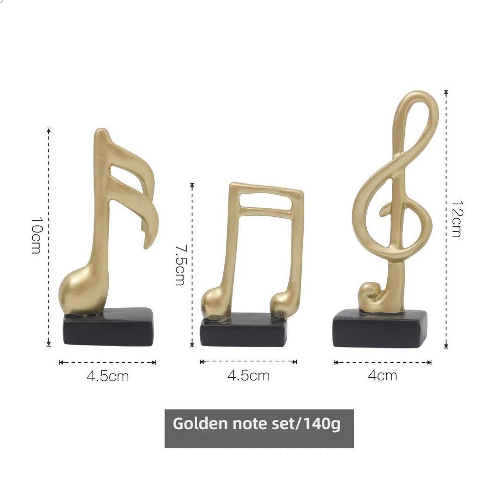 3 Pcs Mini Gold Leaf Note Resin Ornaments - Handmade Shooting Props for Photography, Tiny Desk Decor