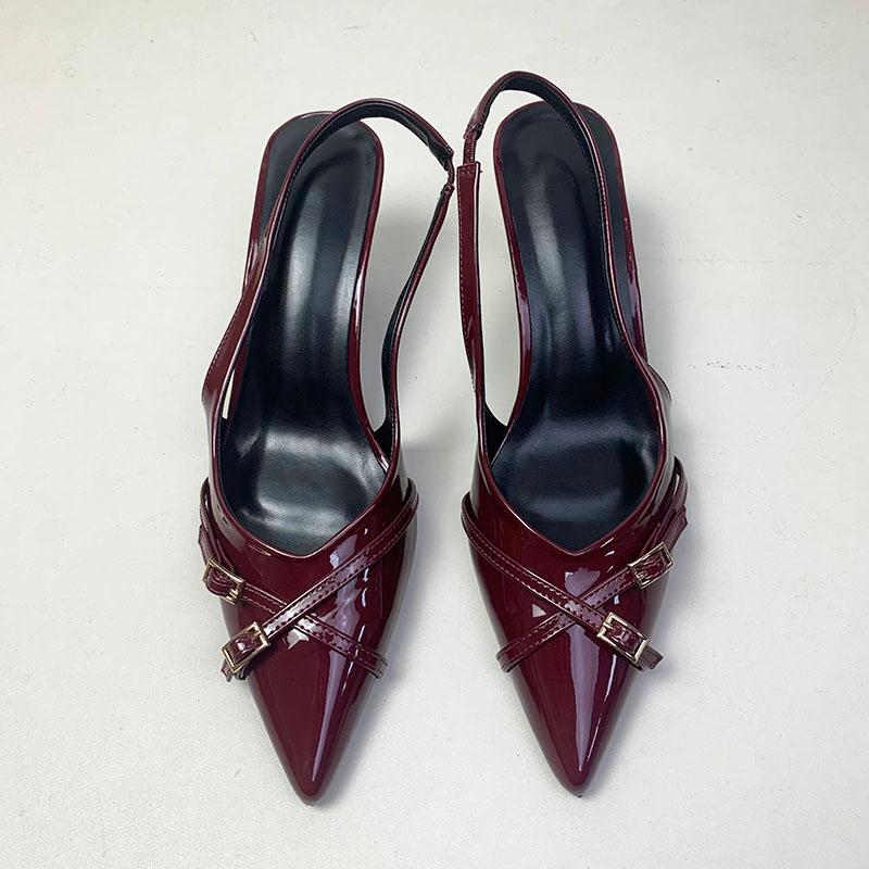 Fashion New In Women Heels Pumps Shoes Fashion Shallow Female Slip On Slingbacks High Heels Shoes For Ladies Footwear Big Size 43
