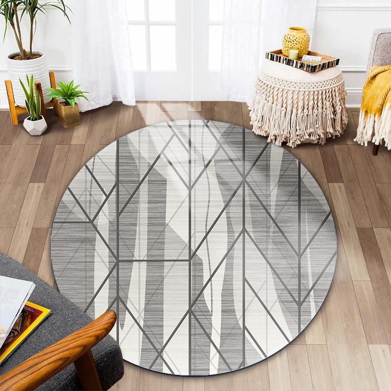 Koberec do obývacího pokoje Severský kulatý Kobereček k posteli do ložnice Podložka pod toaletní stolek Podložka pod počítačovou židli Podložka na podlahu