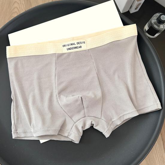 Men Boxer Underwear Mid-rise High Elasticity Shorts Panties Letter Print U-Convex Breathable Underwear Daily Wear