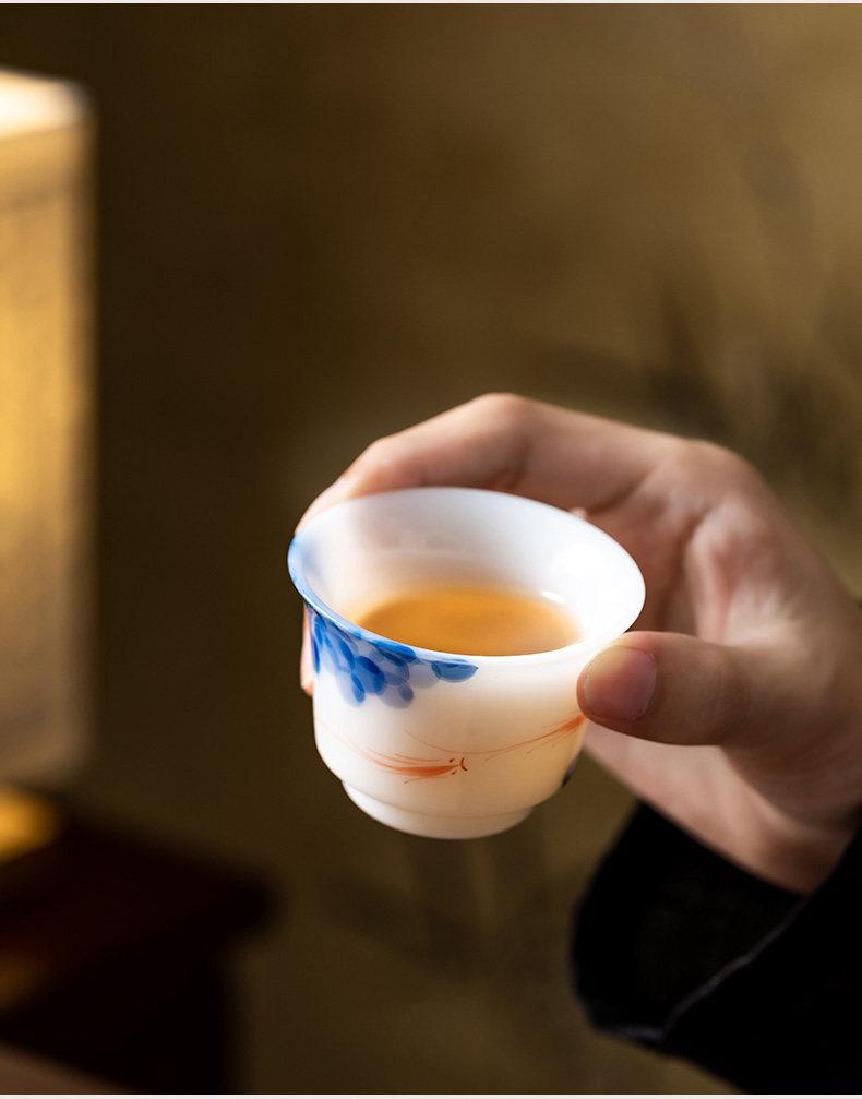 Jade Porcelain Gongfu Tea Cup Set - Thin-Walled Master Cup with Gift Box