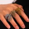 Titanium Steel Bead Fringe Open Ring for Women Light Luxury High-End Finger Ring Non-Fading Hand Jewelry