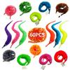 60 Pack Fuzzy Worm Toys String Pets Fuzzy Worms On String Bul