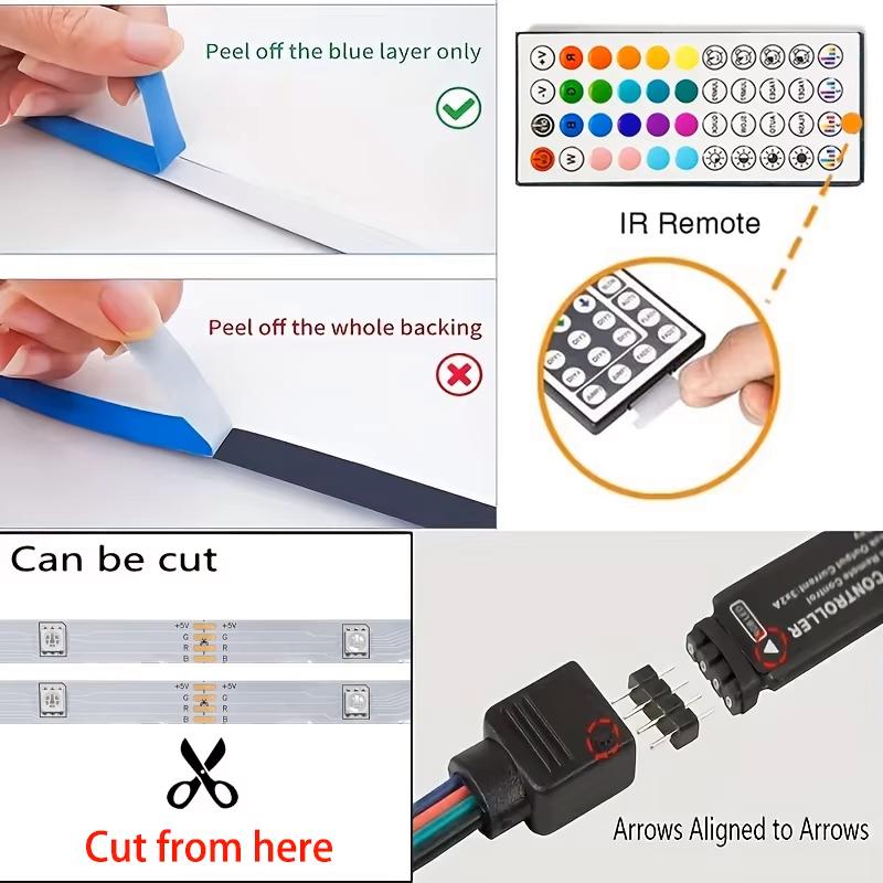 RGB Led Strip Lights 1M-40M  Led Room Light with APP Control Flexible Ribbon Luces Led Tape for Room Bedroom Decoration
