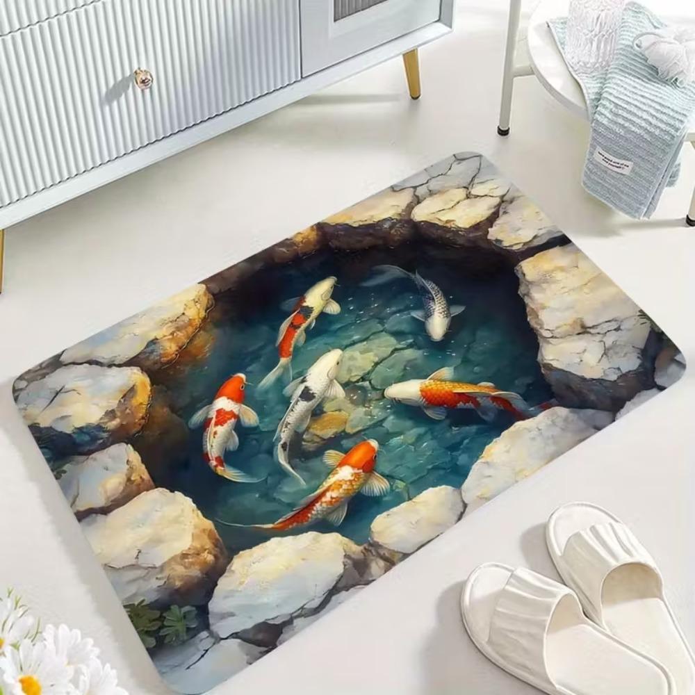 3D Flat Optical Illusion Doormat Non-slip Bedroom Door Rug Creativity Bathroom Carpet  Home Decor