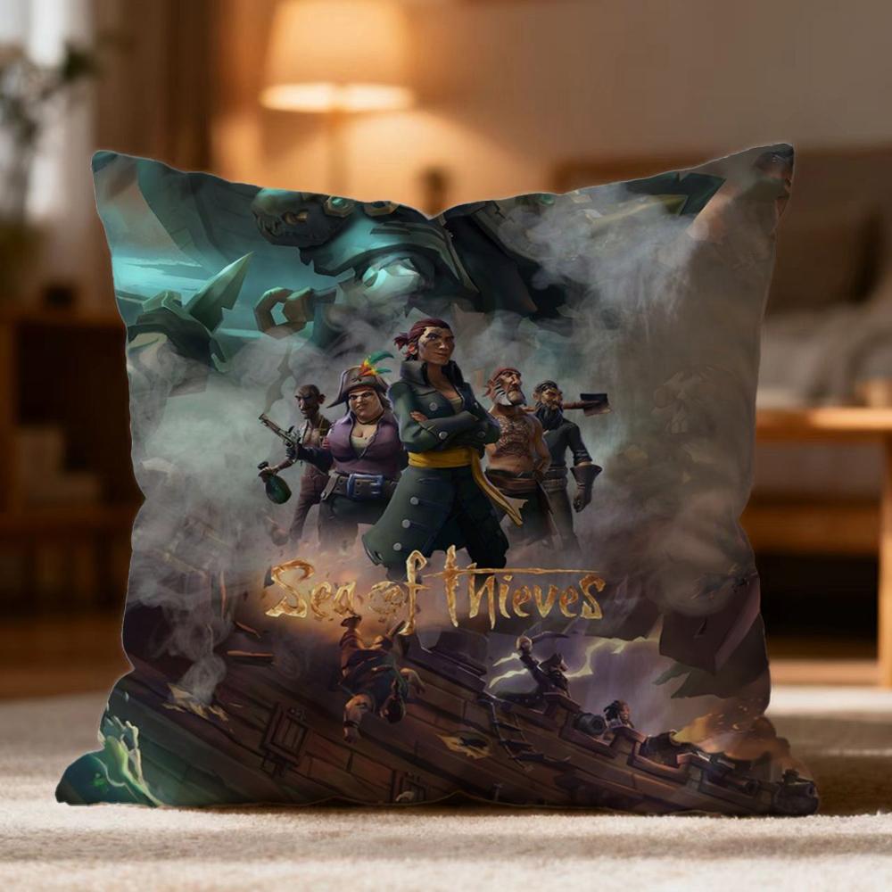 Popular S-SSea of Thieves Cushion Cover Soft Washable Pillow Case Multi-Scene for Couch Bed Travel Office Use