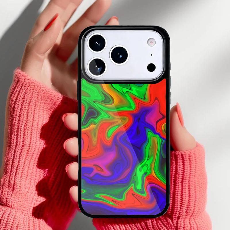 Neon Marble Art Phone Case for iPhone 17 Air 16e 15 14 13 Pro Max Back Cover for 12 11 Pro Coque