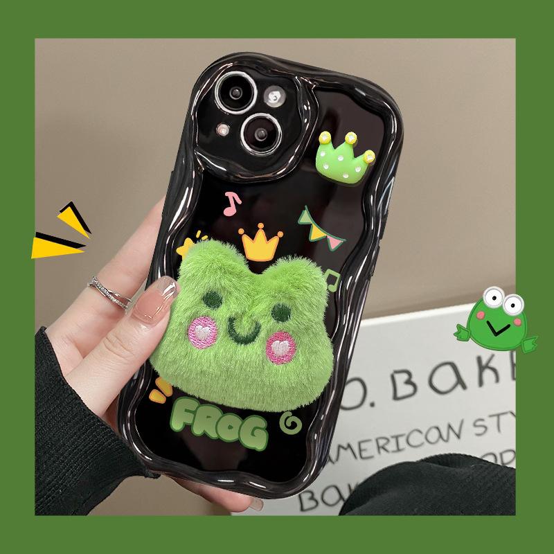 Applicable To Apple 15pro Mobile Phone Case IPhone 14/13 Plush Frog Doll 11/12 Silicone Anti-fall Xs/xr