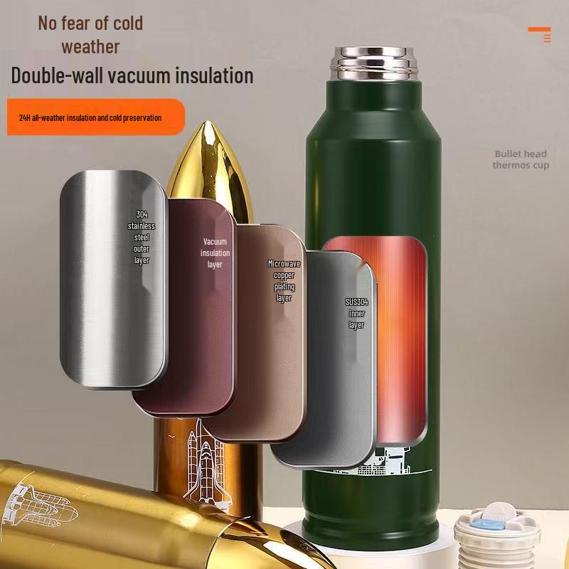 Creative Thermos 304 Stainless Steel Insulated Water Bottle for Outdoor Sports – Portable with Logo Printing Option