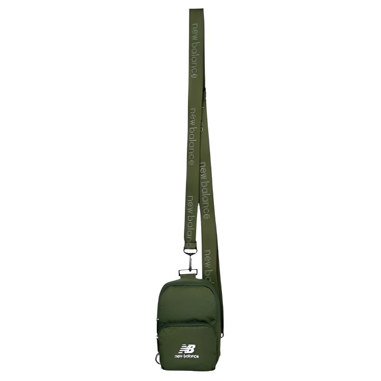 New Balance Letter Print Adjustable Shoulder Strap Lightweight Fabric Crossbody Bag Unisex bags Green LAB13651GEH Green