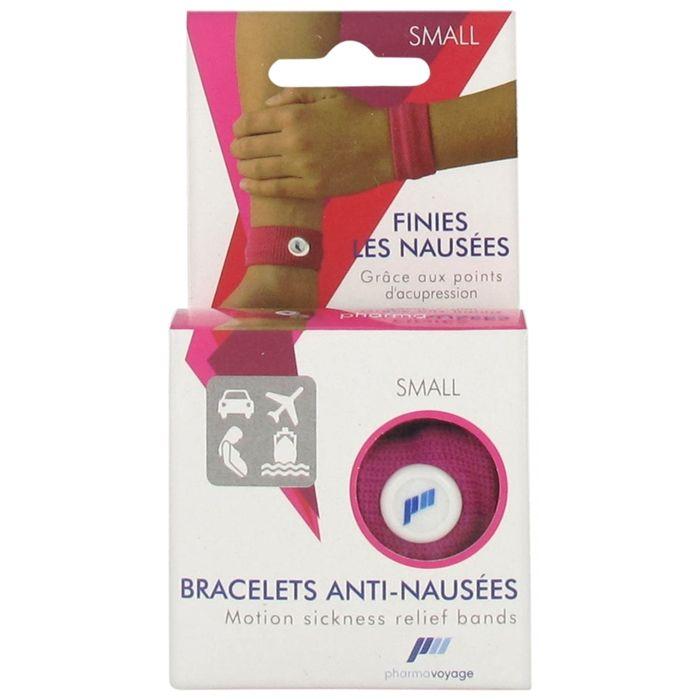 Bracelets Anti-nausées - Pharmavoyage - Taille S - Rose - 1 paire - Coton élastiqué