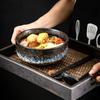 Japanese Ramen Bowl Set Black Ceramic Tableware Instant Noodle Bowl With Lid Superbowl
