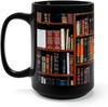 Bookshelf Library Book Lovers Large Capacity Ceramic Coffee Mark Mug 15Oz