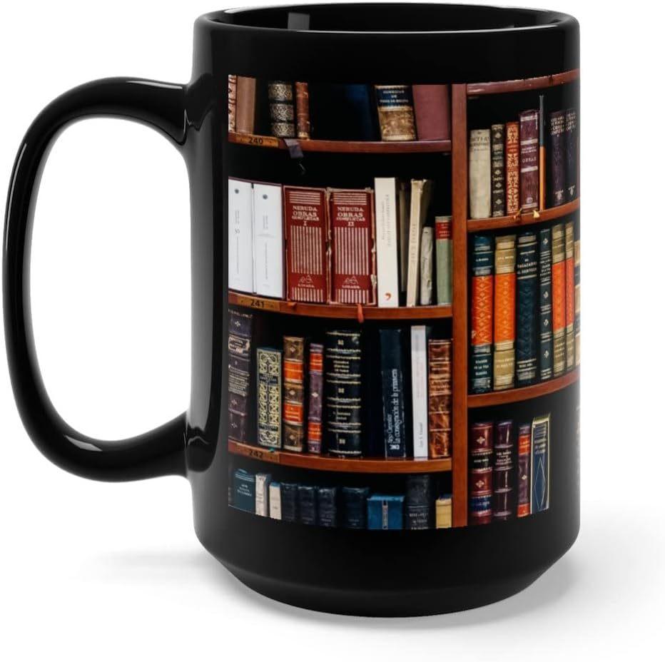 

Bookshelf Library Book Lovers Large Capacity Ceramic Coffee Mark Mug 15Oz 401-500ml