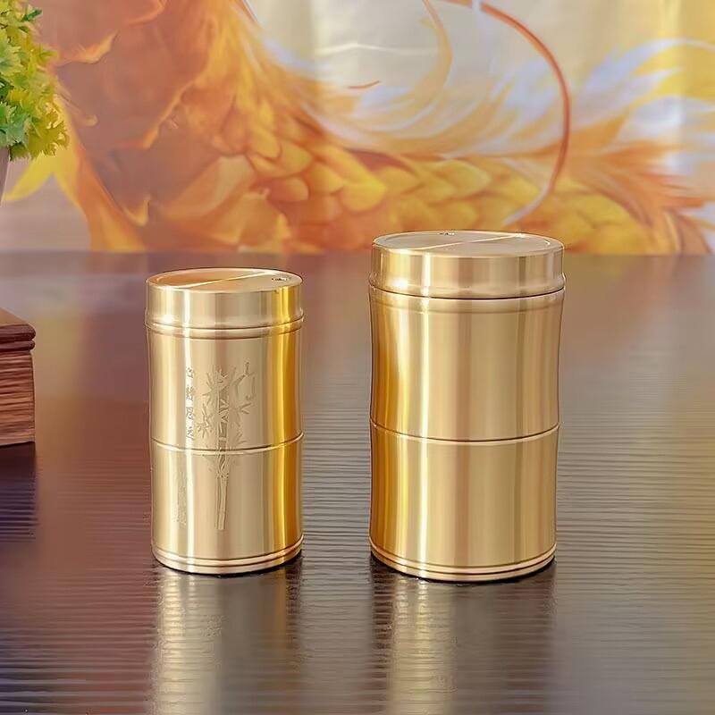 Copper Toothpick Holder Creative Bamboo Shape Toothpick Storage Container Portable Fall Resistant Toothpick Box For Table Decor